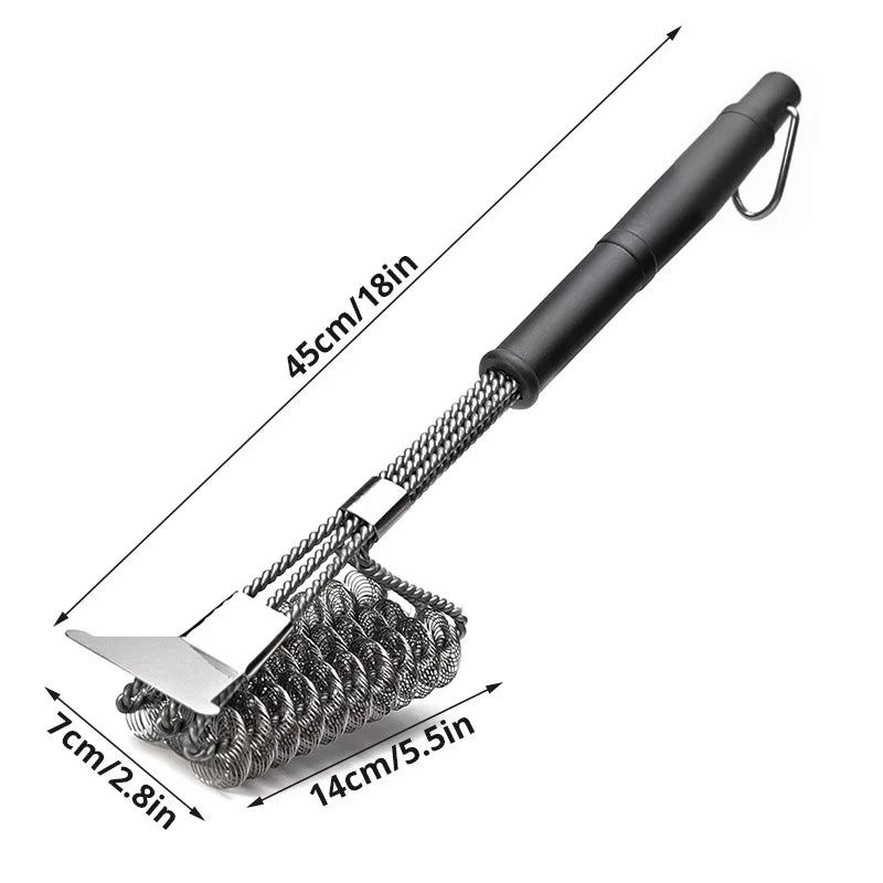 Escova e raspador para grelha