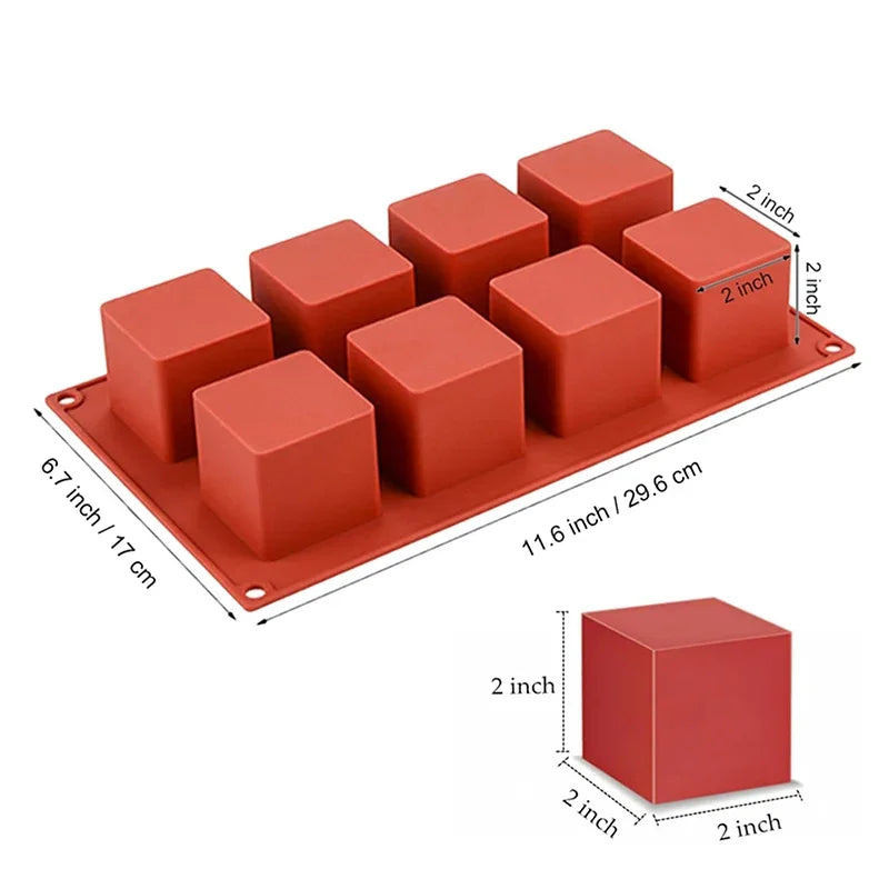 Forma de Silicone Quadrada para Bolos, Brownies e Mousses