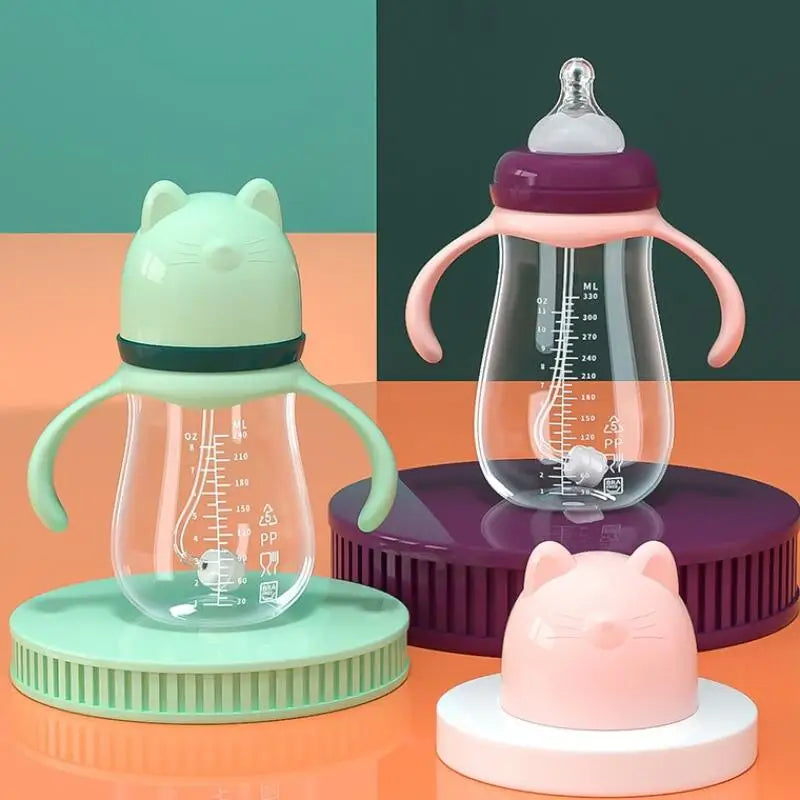 Conjunto de Mamadeiras com Alça e Bico de Silicone
