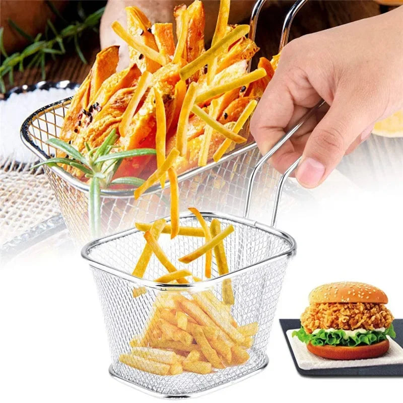 Mini Cesto de Fritura em Aço Inoxidável