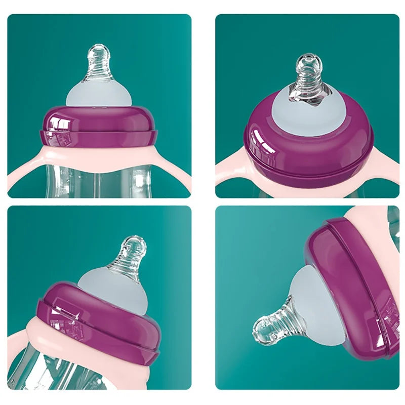 Conjunto de Mamadeiras com Alça e Bico de Silicone
