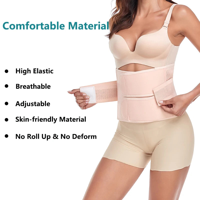 Cinta Pós-Parto e Pós-Cirúrgica com Suporte Abdominal e Lombar