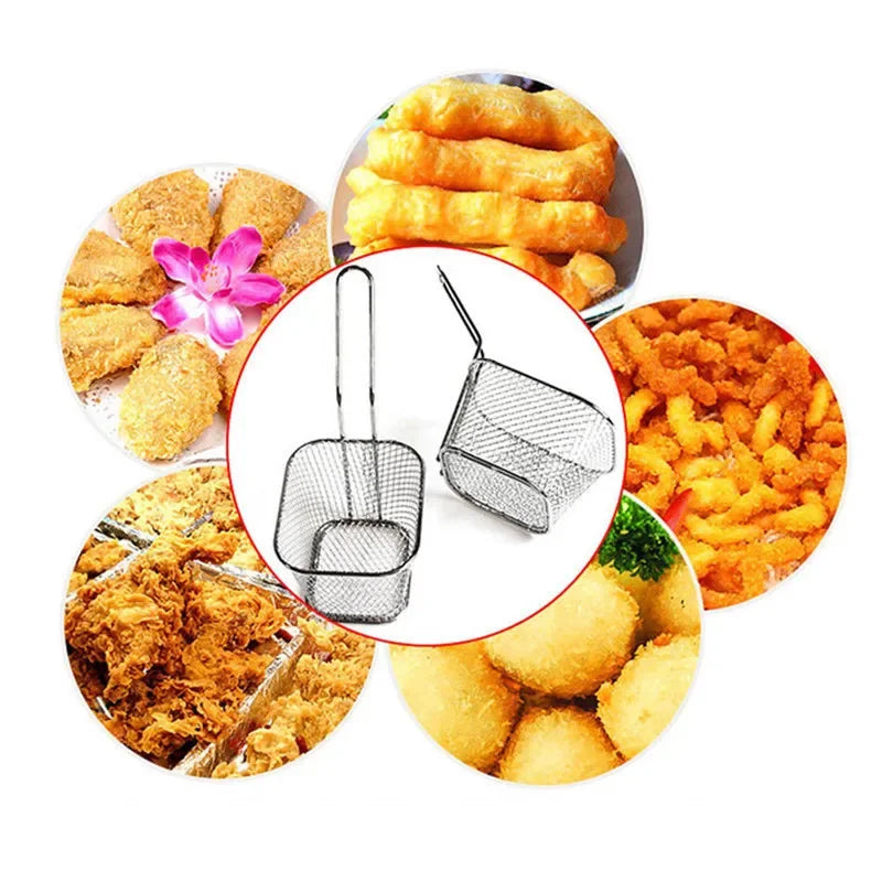 Mini Cesto de Fritura em Aço Inoxidável