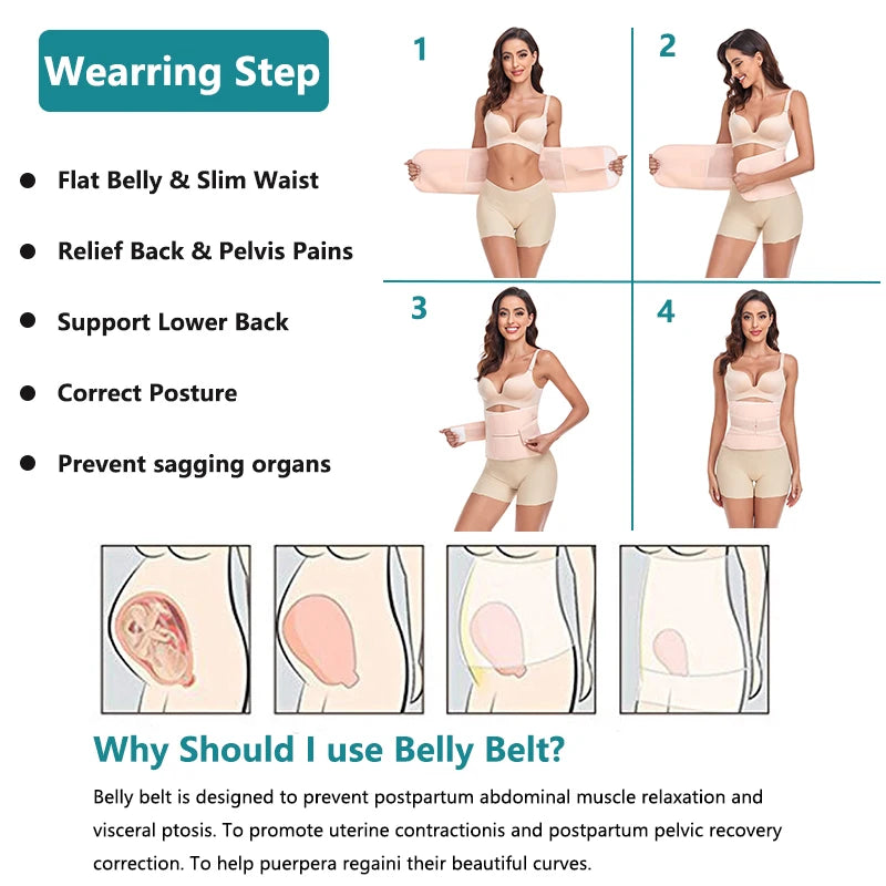 Cinta Pós-Parto e Pós-Cirúrgica com Suporte Abdominal e Lombar
