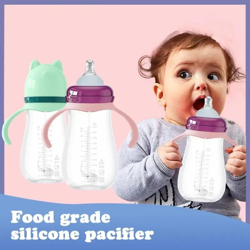 Conjunto de Mamadeiras com Alça e Bico de Silicone