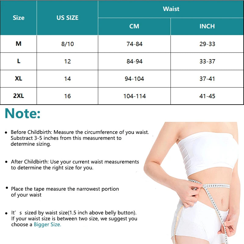 Cinta Pós-Parto e Pós-Cirúrgica com Suporte Abdominal e Lombar