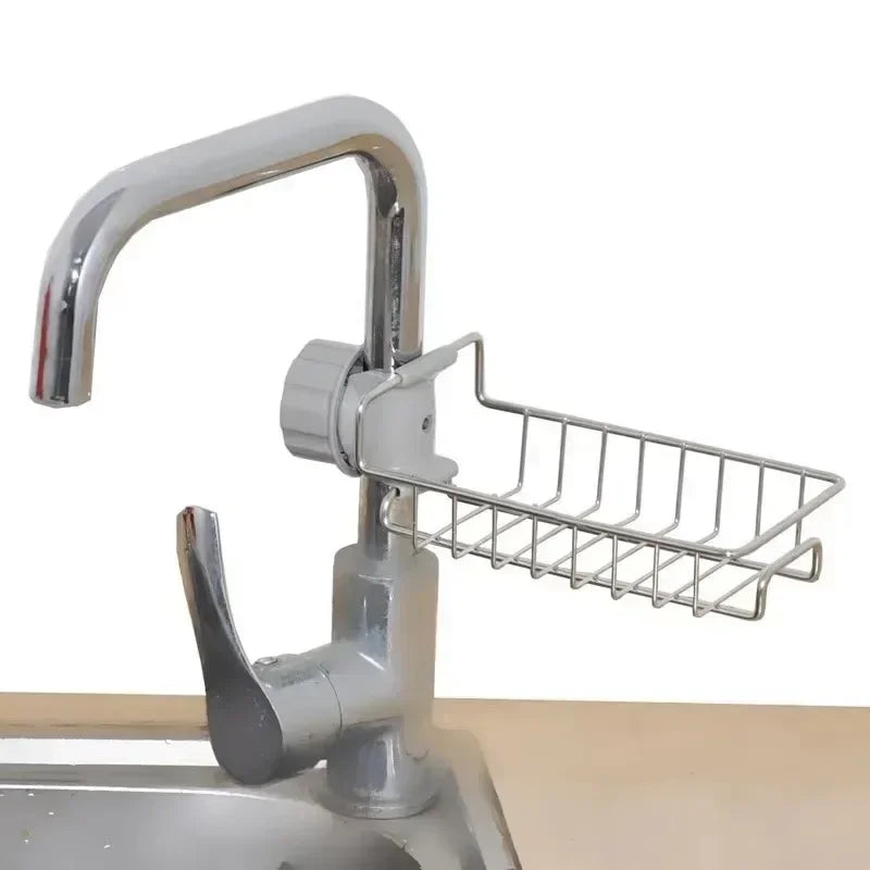 Porta Esponja em Aço Inoxidável com Fixação Ajustável